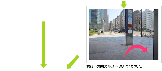 四ツ橋駅からご案内4
