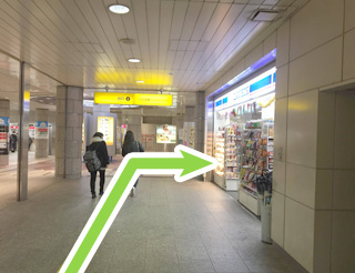 心斎橋駅からの経路図