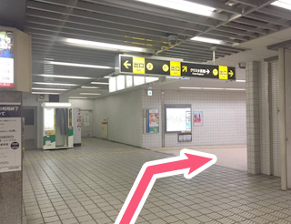 四ツ橋駅からの経路図